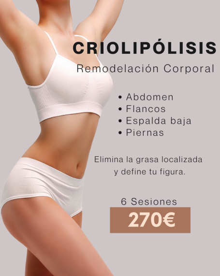 Tratamiento de criolipólisis en abdomen, flancos, espalda, piernas y cartuchera con aplicador de frio.